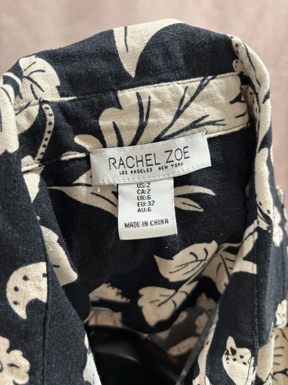 Rachel Zoe Black and White Floral Button Romper - Picture 2 of 5